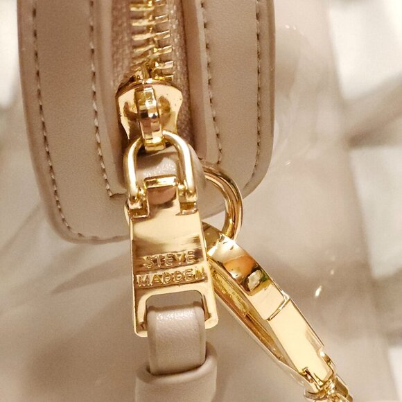 STEVE MADDEN Clear PVC Duffel Tote Bag Large Shoulder Strap Travel Bag Airport - Picture 8 of 9